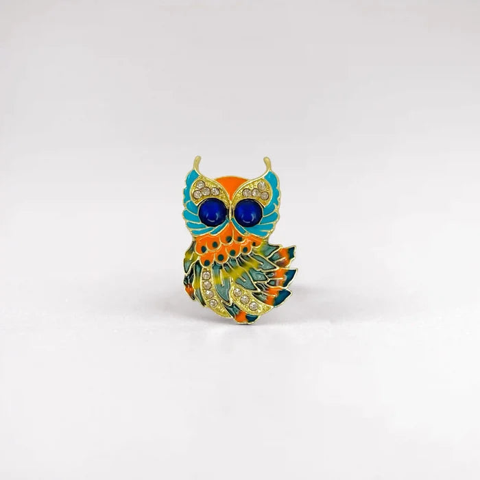 Multicolor Owl Brooch