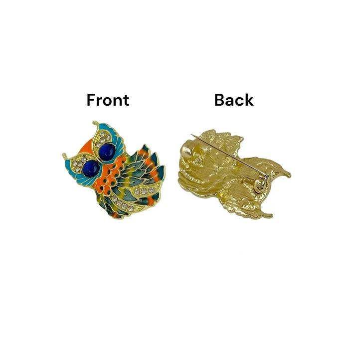 Multicolor Owl Brooch