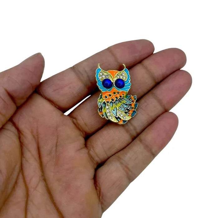 Multicolor Owl Brooch