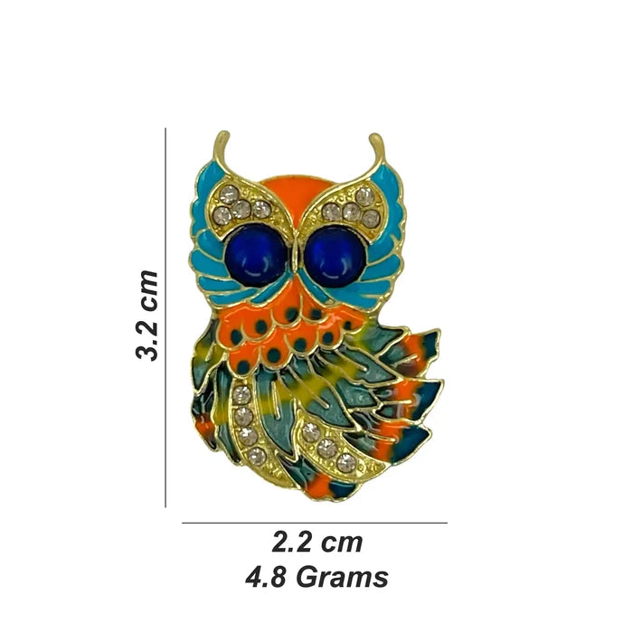 Multicolor Owl Brooch