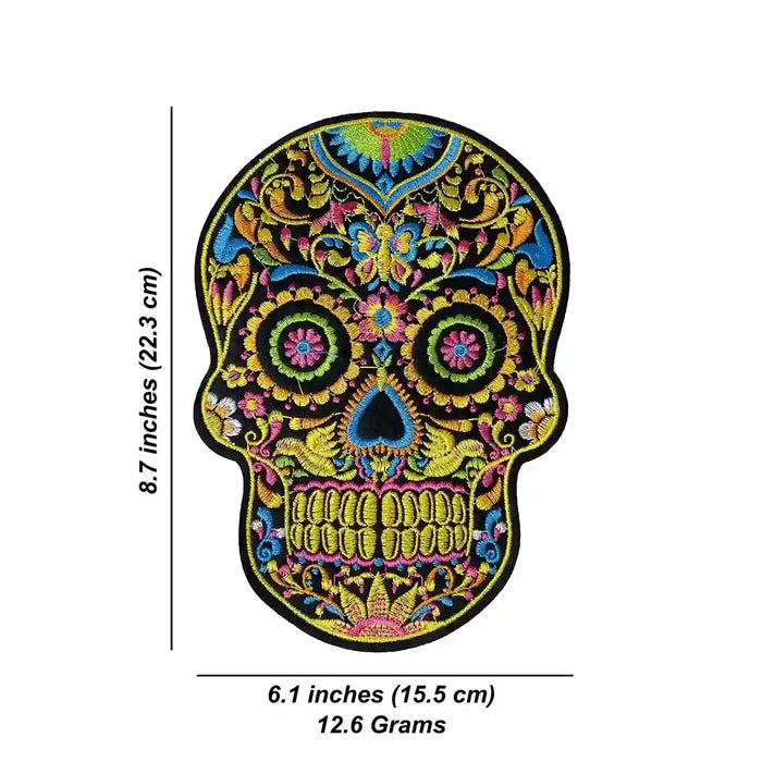 Multicolor Skull Hot Fix Patch