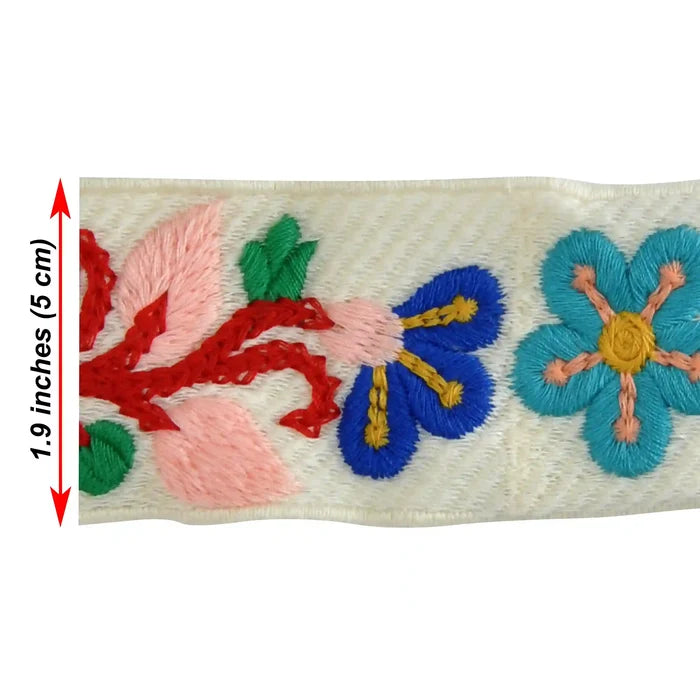 Multicolor Small Flower Crochet Lace Trim
