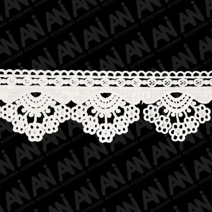 Multiple Flower Sequins Lace Design | 2 Meter
