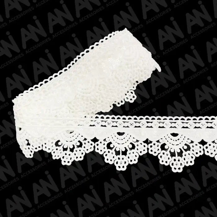 Multiple Flower Sequins Lace Design | 2 Meter