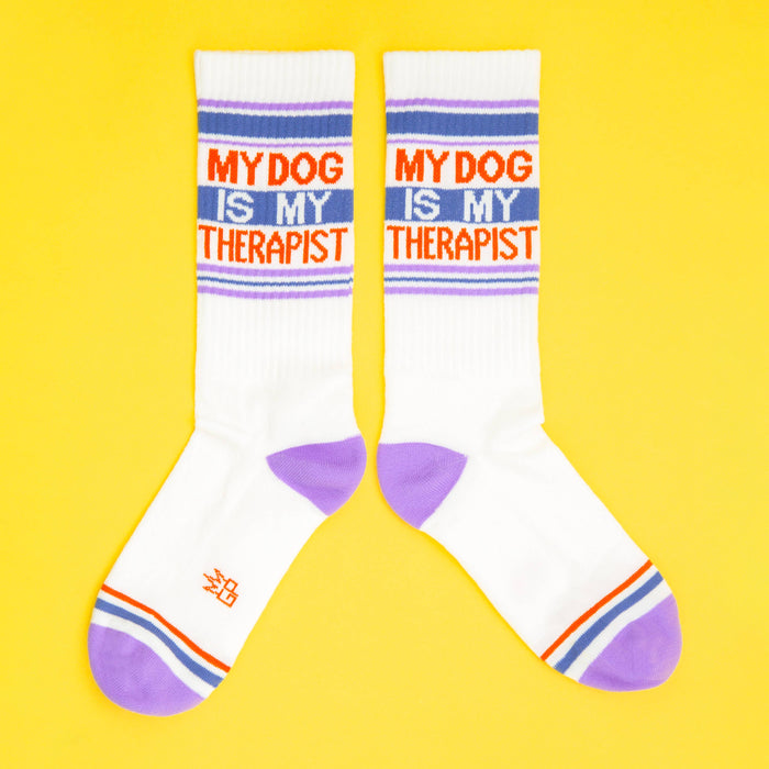 My Dog Is My Therapist Gym Crew Socks - Dog.Dog.Cat.
