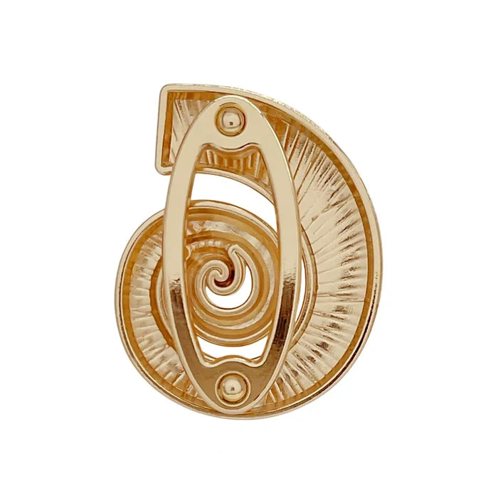 Ani Accessories Nautical Charm Metal Buckle Zooming image of backside of the buckle in the white background.