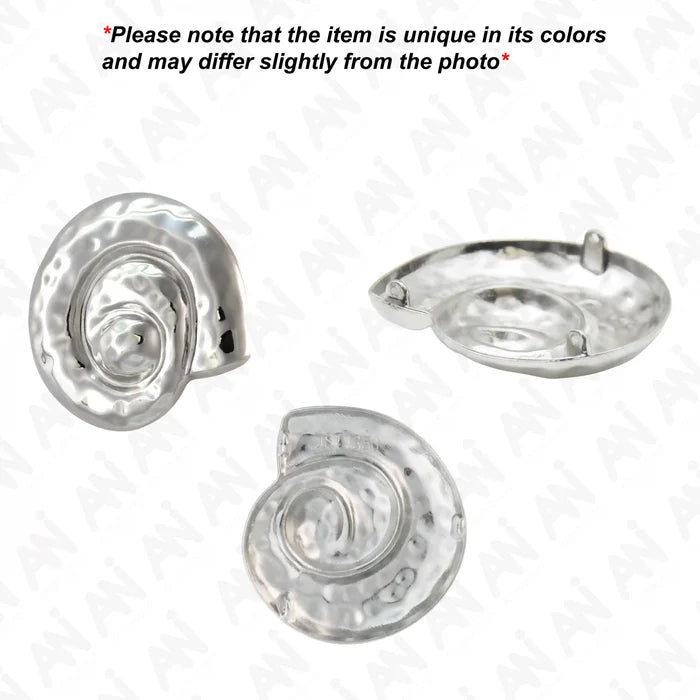 Ani Accessories Nautilus Shell Buckle/Button – (XL Size) Caution written on the white background with caution of product sightly differ from the image with  different angle of the buckle.