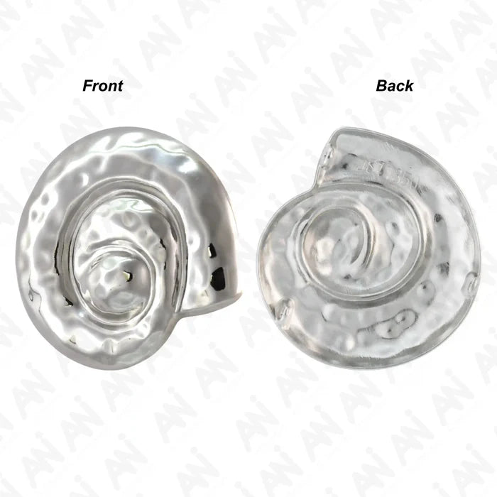 Ani Accessories Nautilus Shell Buckle/Button – (XL Size)  front and  back image of the buckle in the white background.