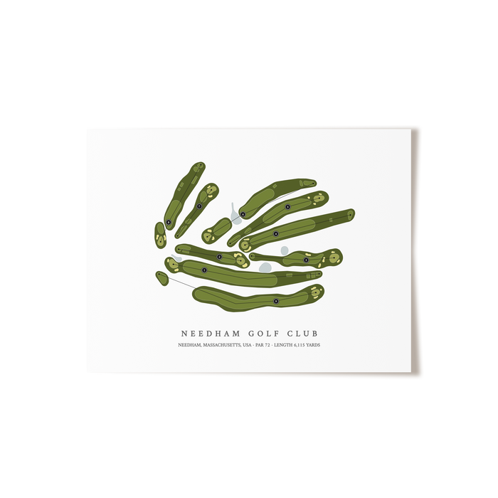 Needham Golf Club | Golf Course Map | Unframed