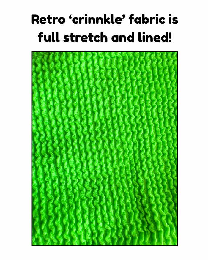 Neon Green Crinkle Side Tie Bikini Bottom