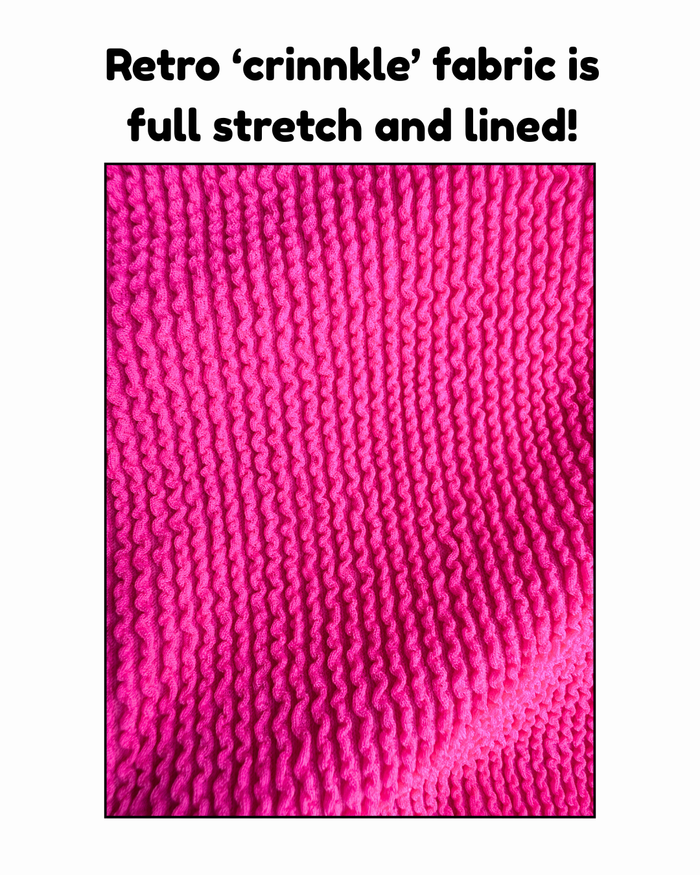 Neon Pink Crinkle Side Tie Bikini