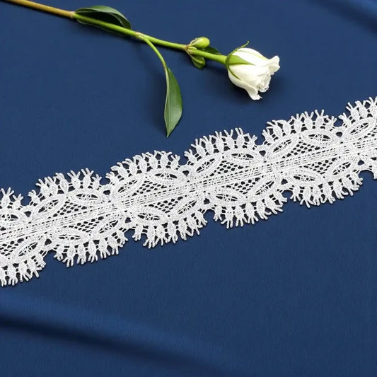 Net Lace Border with Fringe Edge | Width 6.3cm (2.5 inches) 63mm | SKU_FML-35