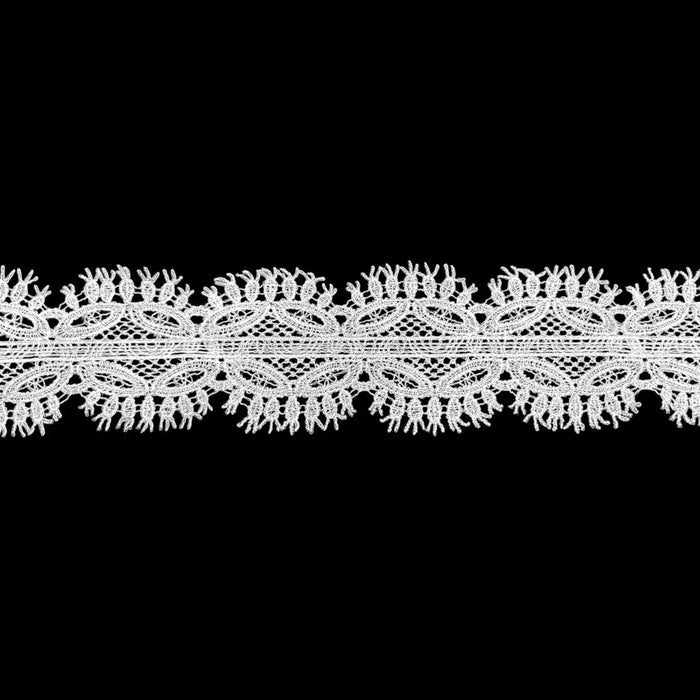 Net Lace Border with Fringe Edge | Width 6.3cm (2.5 inches) 63mm | SKU_FML-35