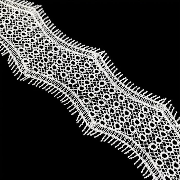 Net Lace Trim with Intricate Pattern | Width 5.5cm (2.1 inches) 55mm | SKU-FML-21
