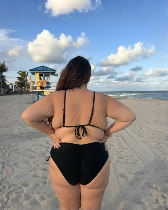 NEW Classic Black Over The Shoulder Bikini Triangle Top