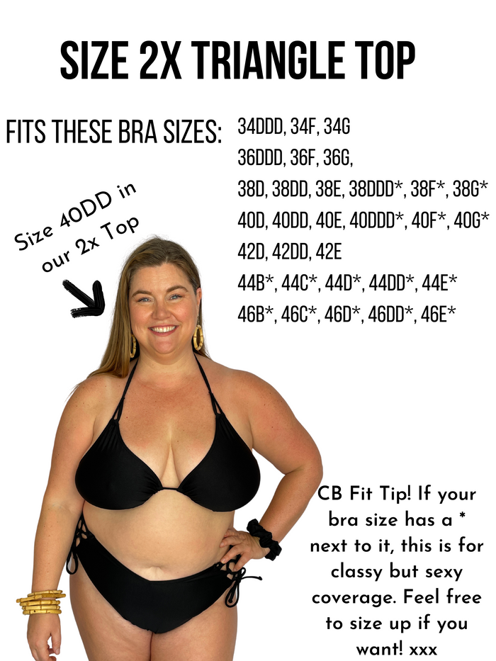 NEW Classic Black Over The Shoulder Bikini Triangle Top