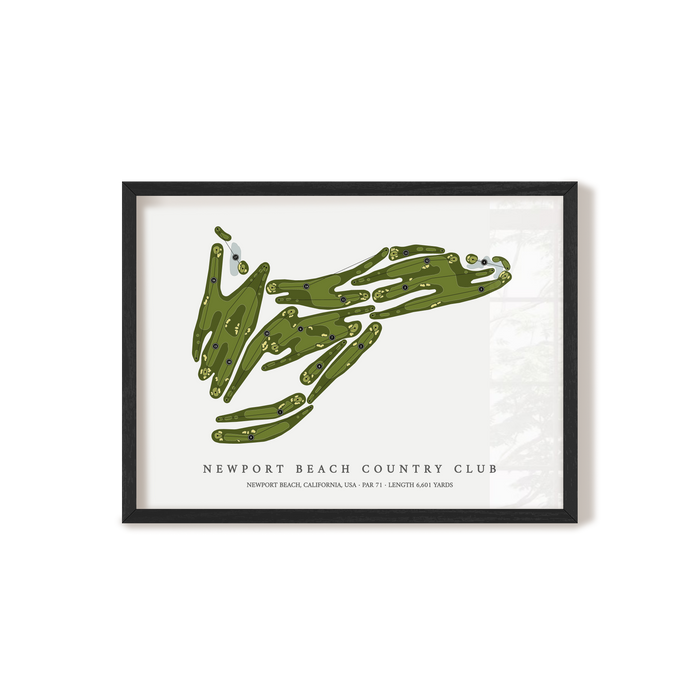 Newport Beach Country Club | Golf Course Map | Black Frame