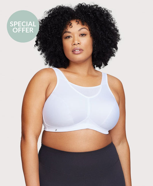 No-Bounce Camisole Sports Bra White