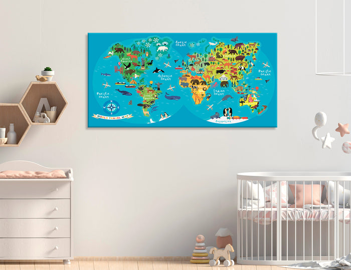 Nursery Room Map Canvas Print #5063