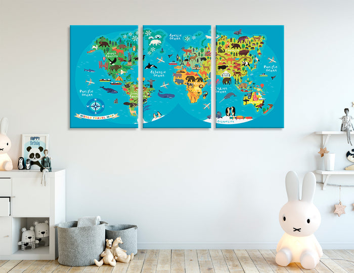 Nursery Room Map Canvas Print #5063