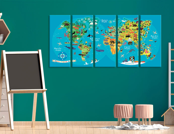 Nursery Room Map Canvas Print #5063