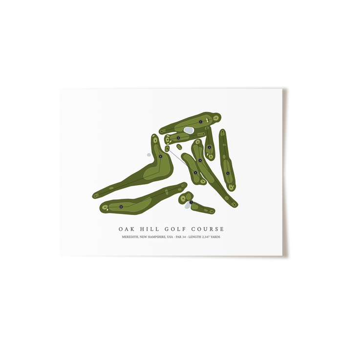 Oak Hill Golf Course | Golf Course Map | Unframed
