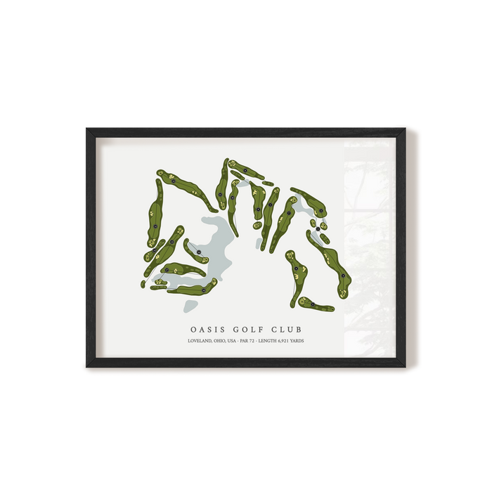 Oasis Golf Club | Golf Course Map | Black Frame