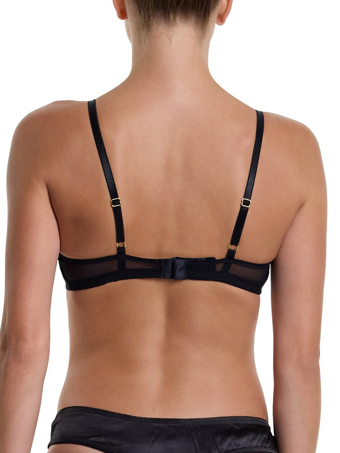 &oh Dark And Dangerous Black Bralette - Back View Gold Hardware Adjustable Straps | Hanky Panky