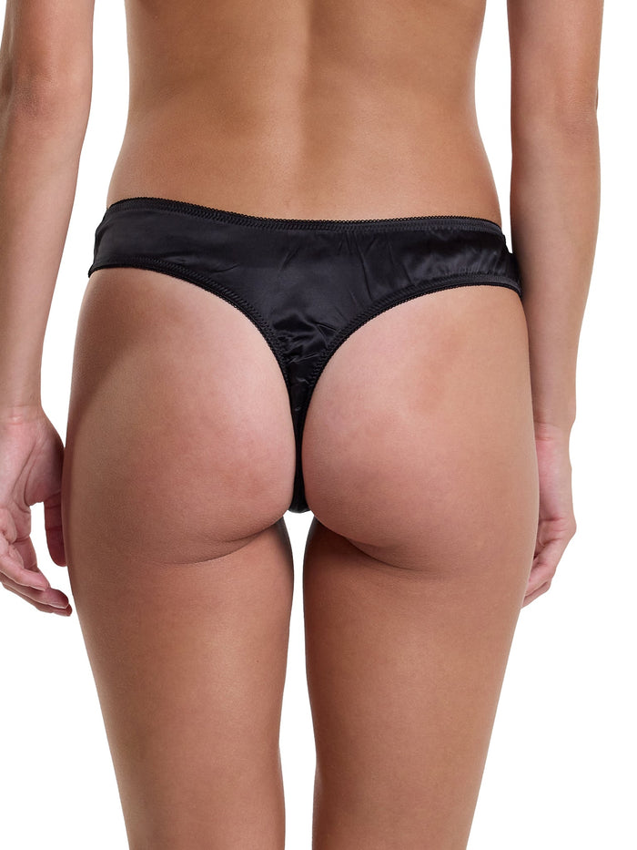 &oh Dark And Dangerous High Cut Black Thong - Back View On Model | Hanky Panky