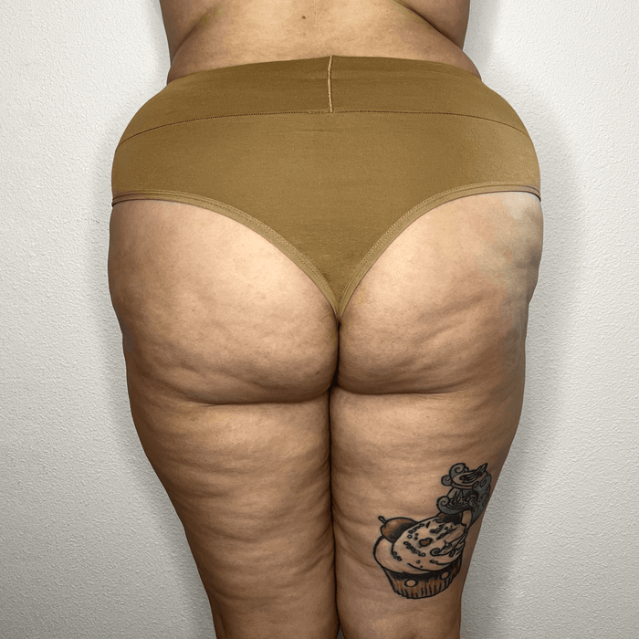 Organic Cotton Cheeky High Leg Knickers - Caramel