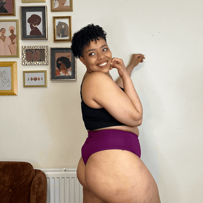 Cheeky High Leg Knickers - Figgy Pudding - Snag