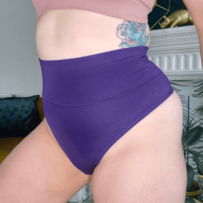 Cheeky High Leg Knickers - Suffragette Purple - Snag