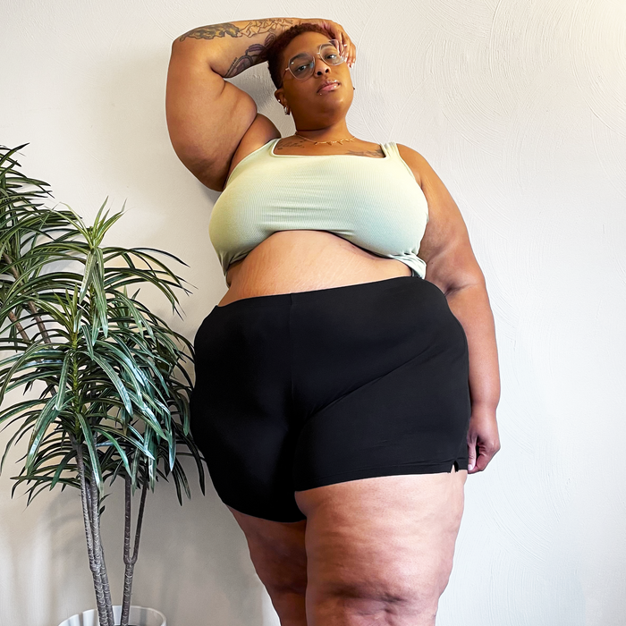 Organic Cotton Femme Boxer Shorts - Black
