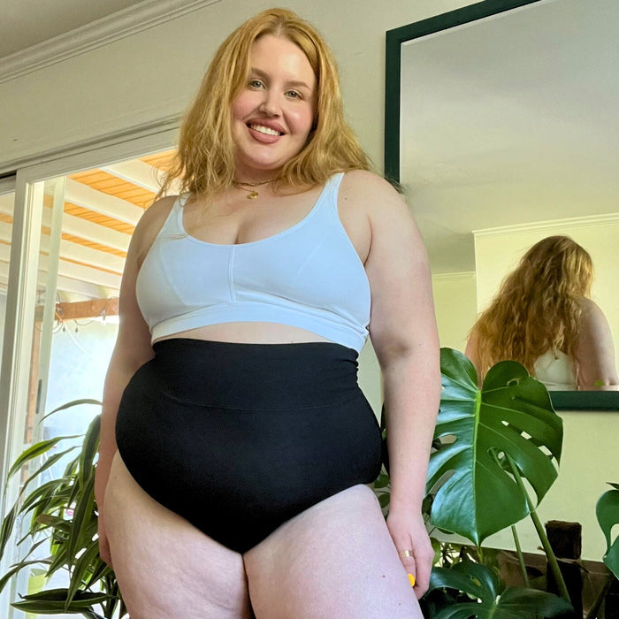 Organic Cotton Super High Waist Knickers - Black