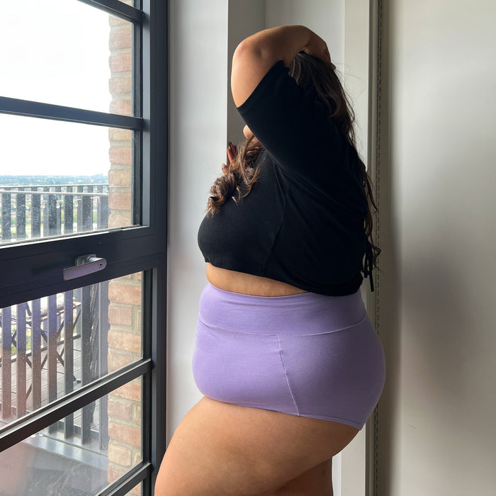Organic Cotton Super High Waist Knickers - Cassis de Violet