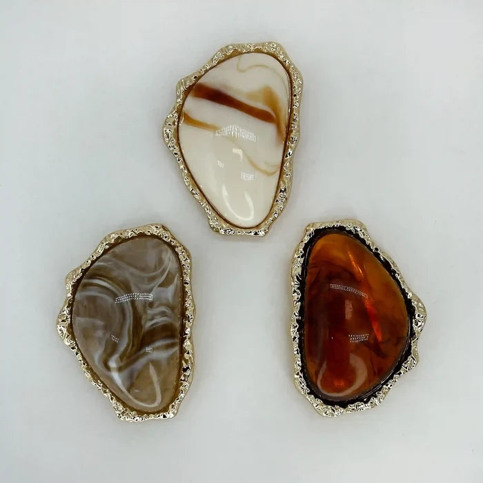 Organic Marbled Stone Buckles