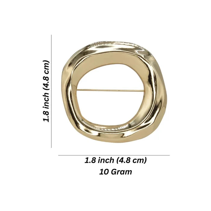 Organic Wavy Circle Brooch