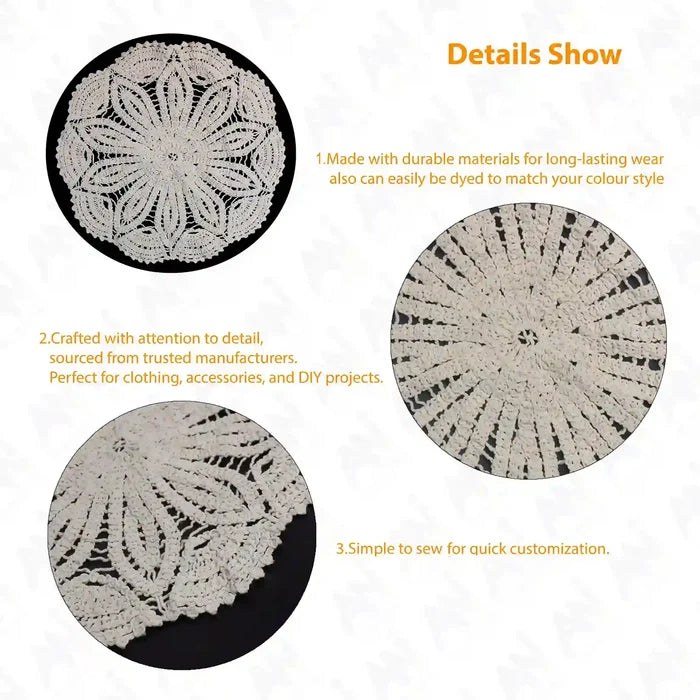 Ornate Crochet Cotton Mandala Sew Patch