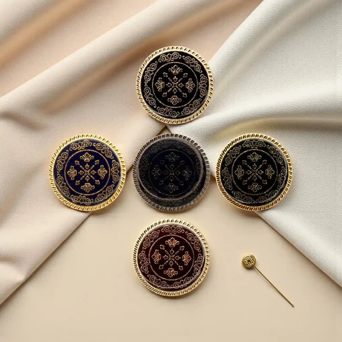 Ornate Snowflake Metal Buttons | 17mm(2L) & 22mm(34L)