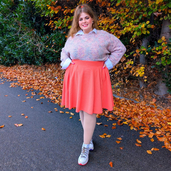 Ottoman Flare Skirt - Spiced Coral
