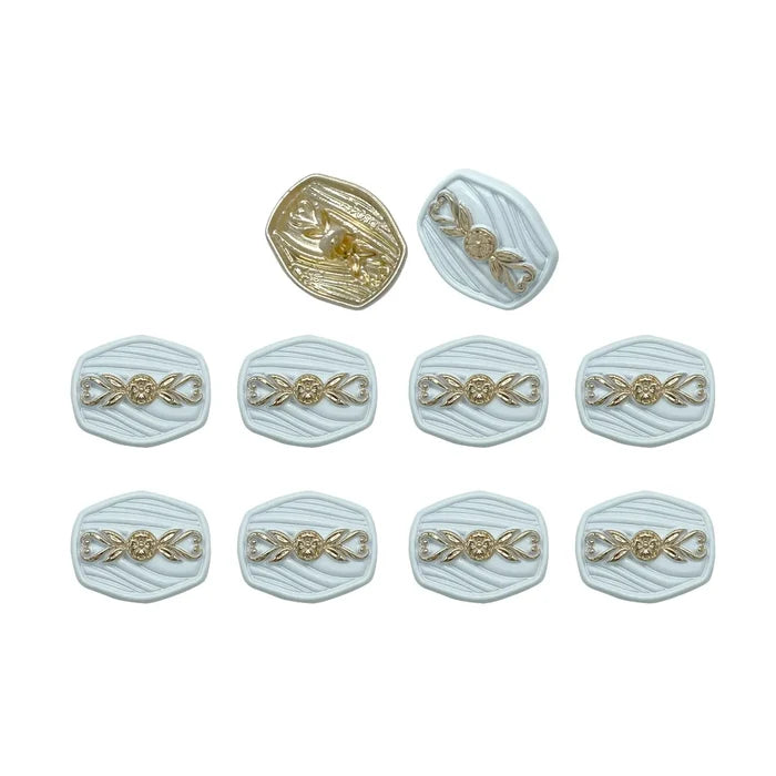 Oval Designer Metal Button with Floral Motif | 18mm(28L) & 23mm(36L)