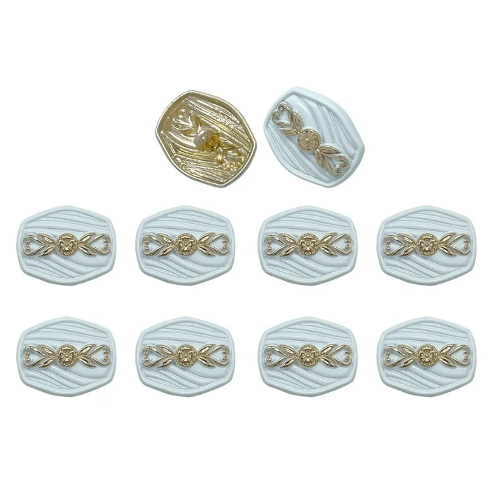 Oval Designer Metal Button with Floral Motif | 18mm(28L) & 23mm(36L)