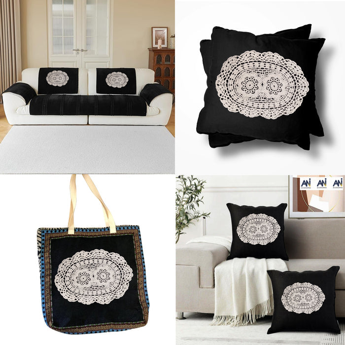 Oval Floral Crochet Cotton Sew Doily Patch