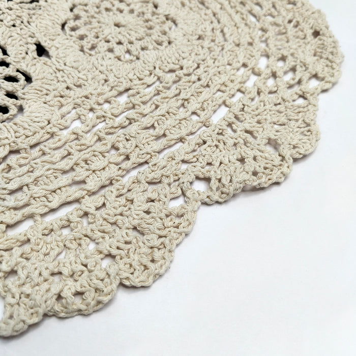 Oval Floral Crochet Cotton Sew Doily Patch