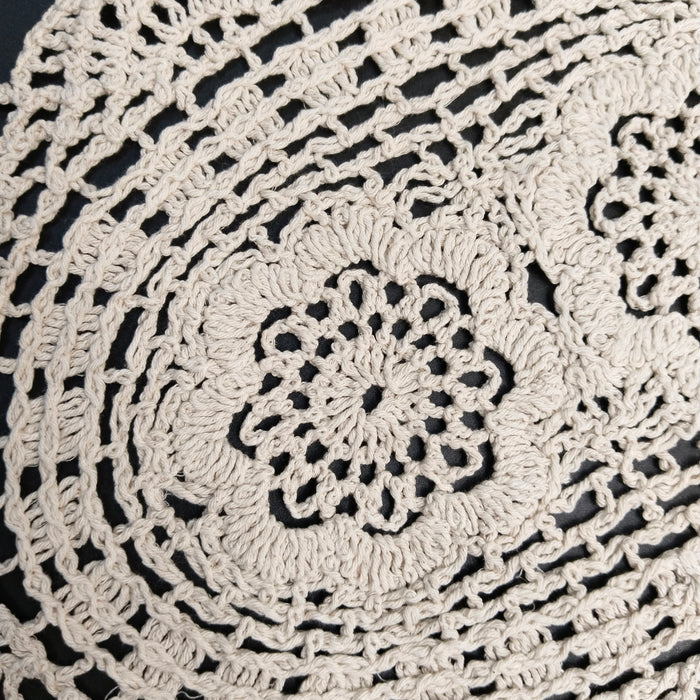 Oval Floral Crochet Cotton Sew Doily Patch