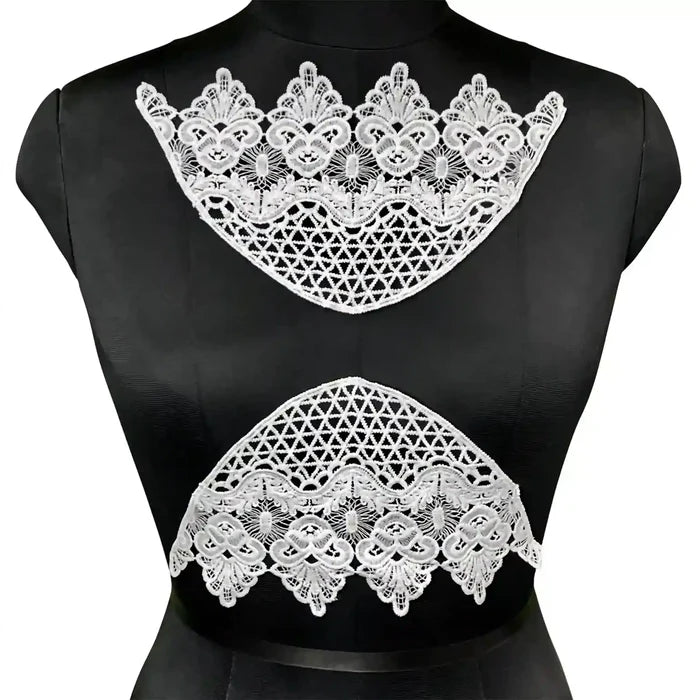 Pair cross floral style patch by Ani Accessories, ideal for sewing, garment decoration and ethnic wear enhancement.