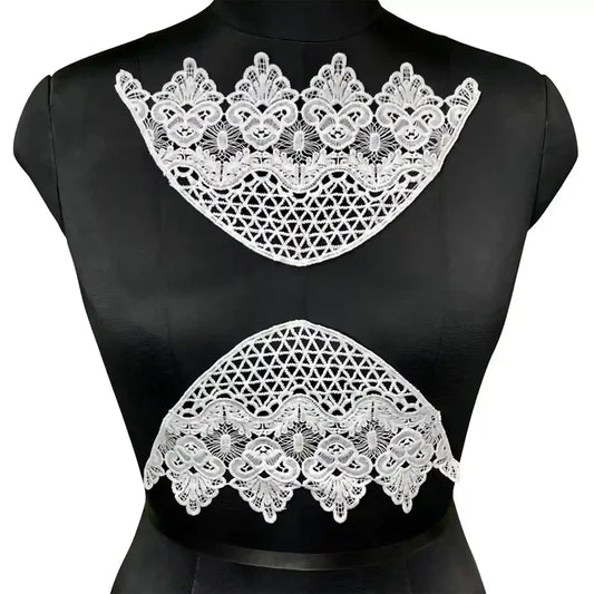 Pair cross floral style patch by Ani Accessories, ideal for sewing, garment decoration and ethnic wear enhancement.