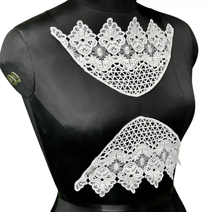 Pair cross floral style patch by Ani Accessories suitable for ethnic outfits, gowns and DIY tailoring projects.