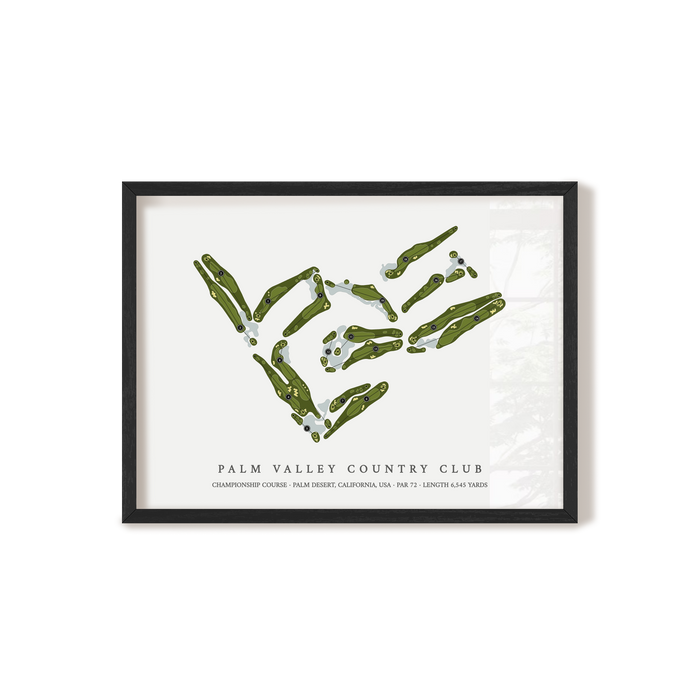 Palm Valley Country Club - Championship Course | Golf Course Map | Black Frame