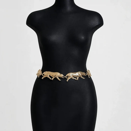 Panther Figural Metal Belt